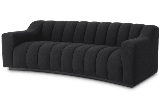 Black Bouclé Sofa, Eichholtz Kelly